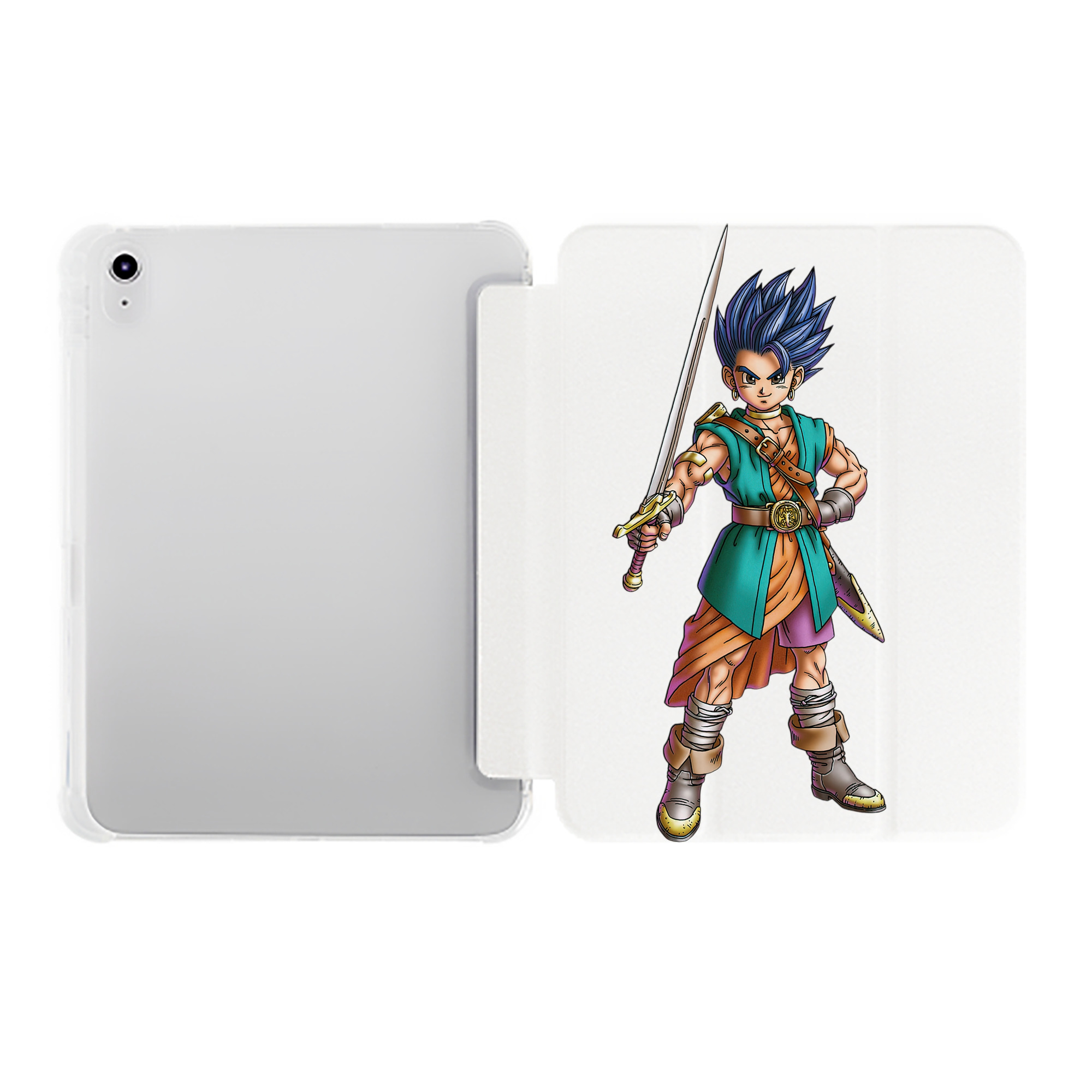（画像用） ドラゴンクエスト Doragon Kuesuto Dragon Quest IPad ケース ペン収納付き 三つ折りスタンド PUレザー×シリコン 対応機種9.5/10.5/10.9インチ